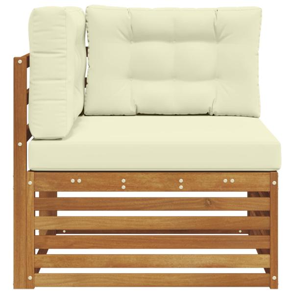 Outdoor Ecksofa Massivholz Akazie Natur