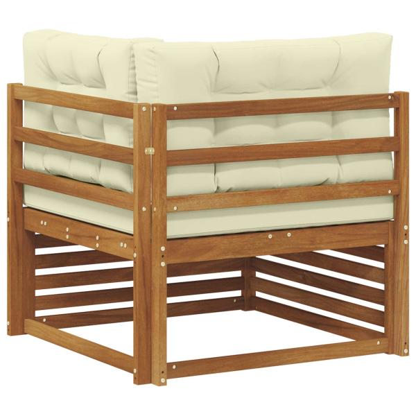 Outdoor Ecksofa Massivholz Akazie Natur