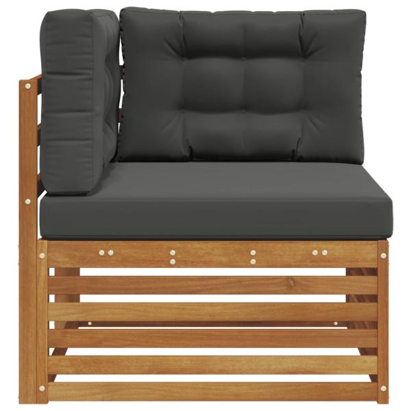 Outdoor Ecksofa Massivholz Akazie Natur