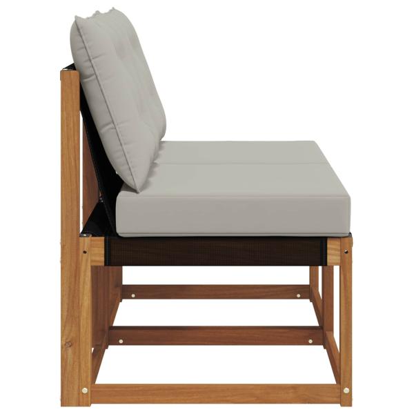 2 stk. Outdoor Mittelsofa Massivholz Akazie und Textilene Stoff
