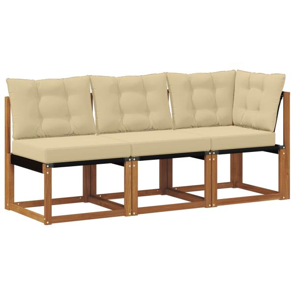3 stk. Outdoor Mittel- und Ecksofa Natur