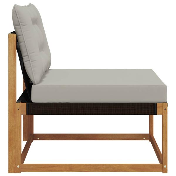 Outdoor Mittelsofa Massivholz Akazie Natur