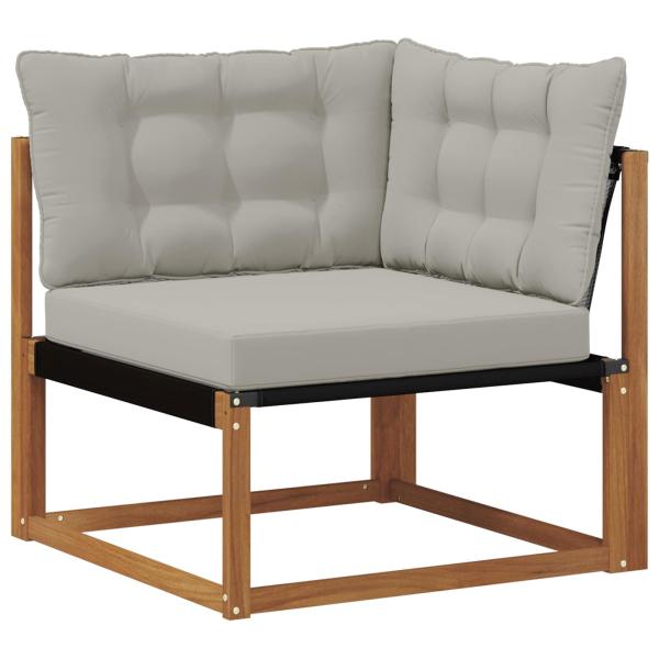 Outdoor Ecksofa Massivholz Akazie Natur