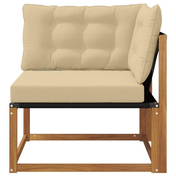 Outdoor Ecksofa Massivholz Akazie Natur
