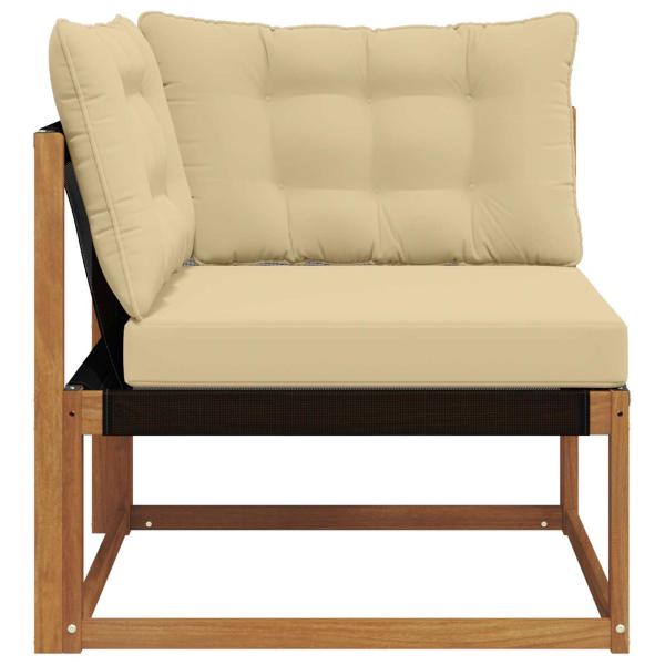 Outdoor Ecksofa Massivholz Akazie Natur