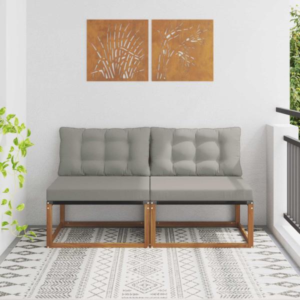 ARDEBO.de - 2 stk. Outdoor Mittelsofa Massivholz Akazie Natur