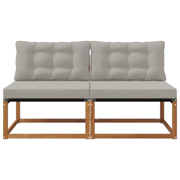 2 stk. Outdoor Mittelsofa Massivholz Akazie Natur