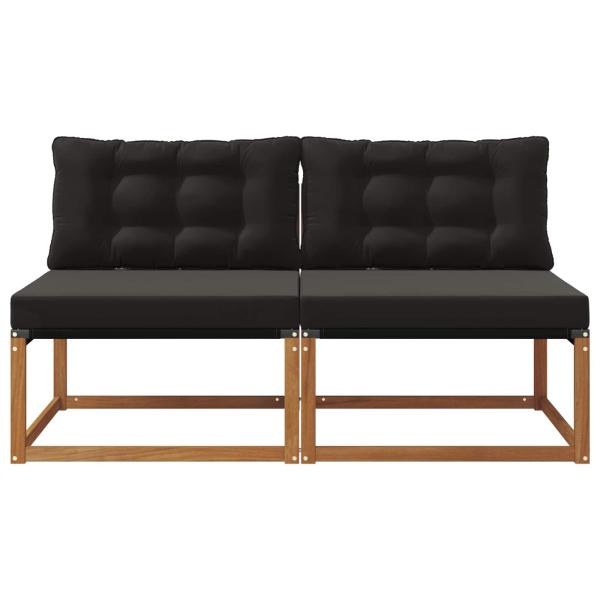 2 stk. Outdoor Mittelsofa Massivholz Akazie Natur
