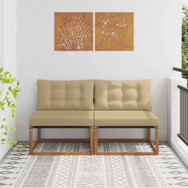 ARDEBO.de - 2 stk. Outdoor Mittelsofa Massivholz Akazie Natur