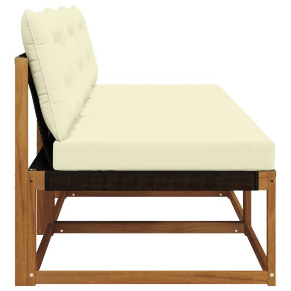 3 stk. Outdoor Mittelsofa Massivholz Akazie Natur