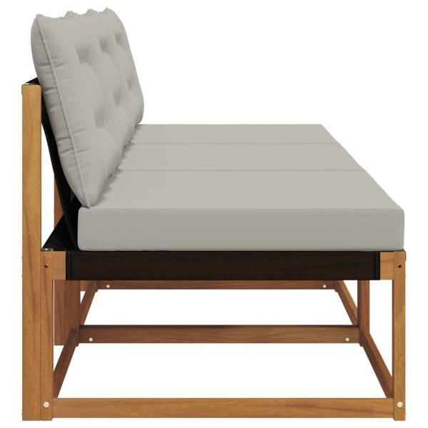 3 stk. Outdoor Mittelsofa Massivholz Akazie Natur