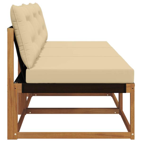 3 stk. Outdoor Mittelsofa Massivholz Akazie Natur
