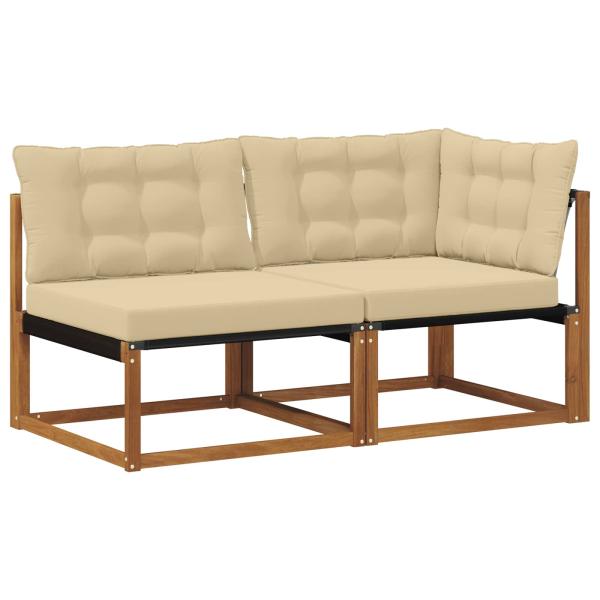 7 stk. Outdoor Mittel- und Ecksofa Massivholz Akazie Natur