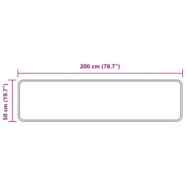 Teppichläufer MARSA Grau 50 x 200 cm Polyester und PVC