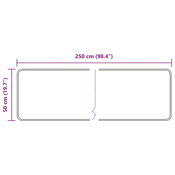 Teppichläufer MARSA Grau 50 x 250 cm Polyester und PVC