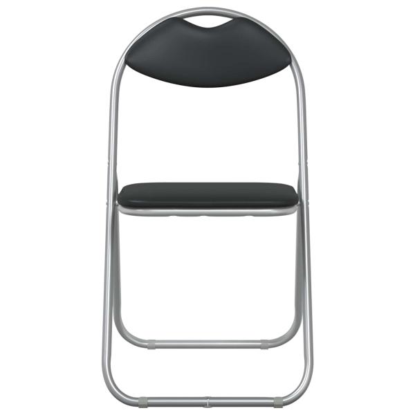 Klappstuhl 8 Stk. Kunstleder Schwarz und Grau 48 x 43,5 x 81 cm