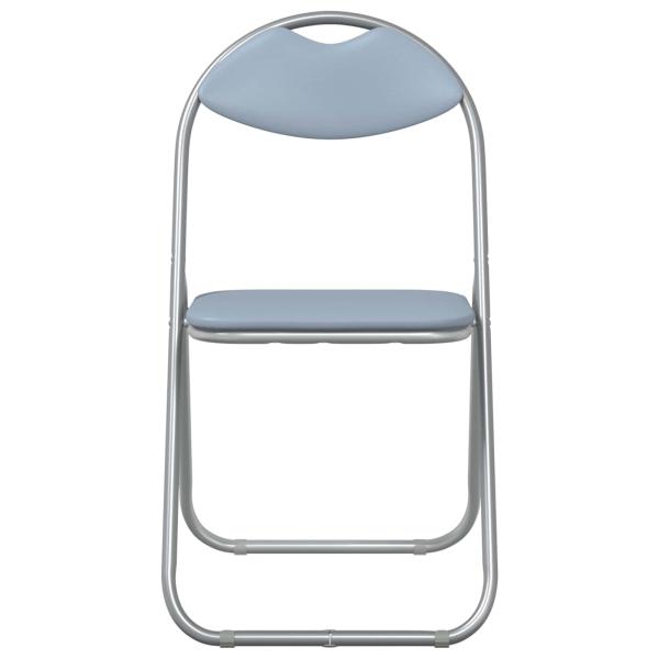 Klappstuhl 8 Stk. Kunstleder Grau 48 x 43,5 x 81 cm
