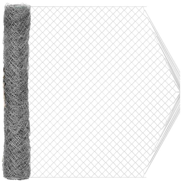 Maschendrahtzaun 2 x 20 m Glas Verzinkt
