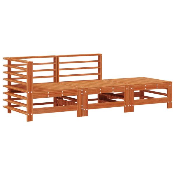 Sectional Sofa Einheiten 3 Stück Wachsbraun