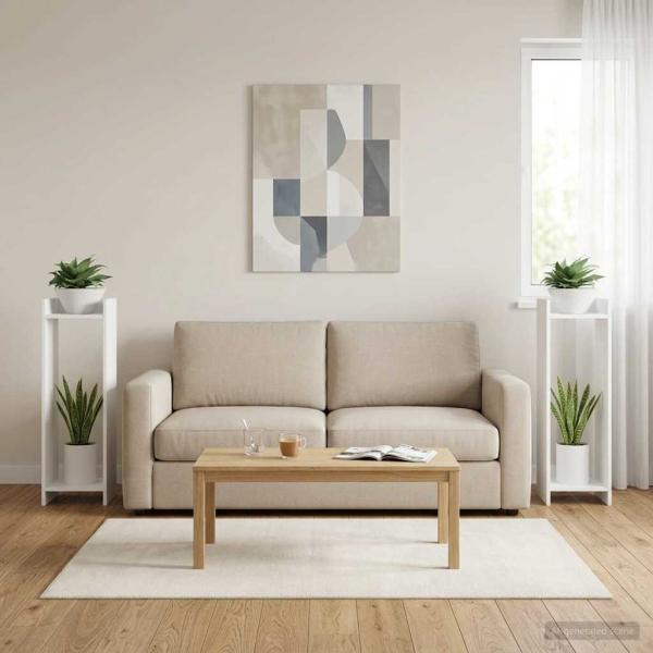 ARDEBO.de - Pflanzenständer 2 Stk. Weiß 30 x 30 x 100 cm Holzwerkstoff