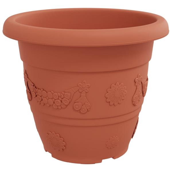 Runder Blumentopf 6 stk. Ziegelrot Ø 39 x 32 cm Kunststoff