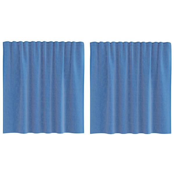 Voile Vorhänge mit Stangentaschen 2 Stk. Königsblau