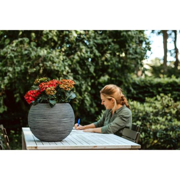 Capi Blumentopf Nature Rib Kugel 40 x 32 cm Anthrazit KOFZ270 