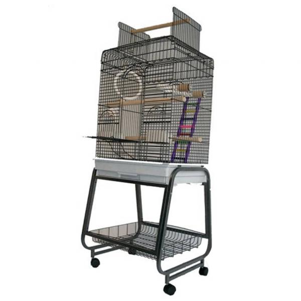 ARDEBO.de - Strong Papageienkäfig Villa Aurelia Silverstone Grau 56x43x154cm 93025  