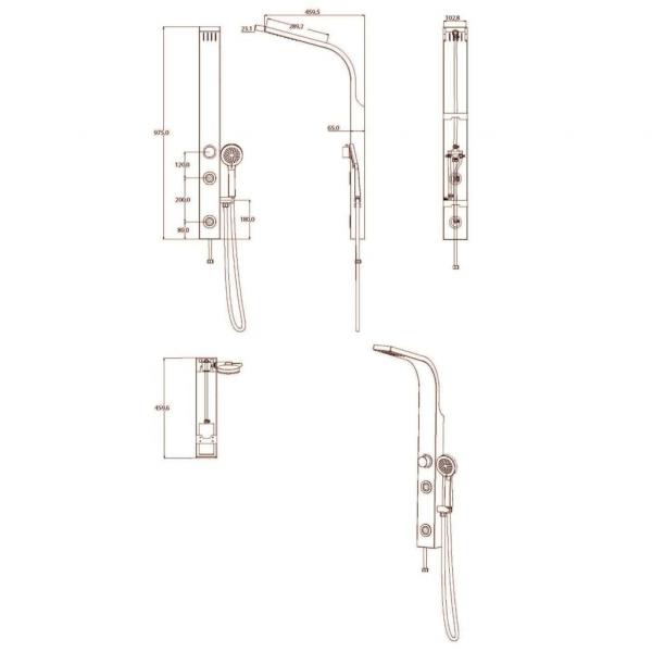 SCHÜTTE Duschpaneel SANSIBAR Edelstahl-Optik