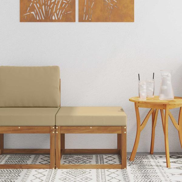 ARDEBO.de - Outdoor-Fußhocker Massivholz Akazie Natur