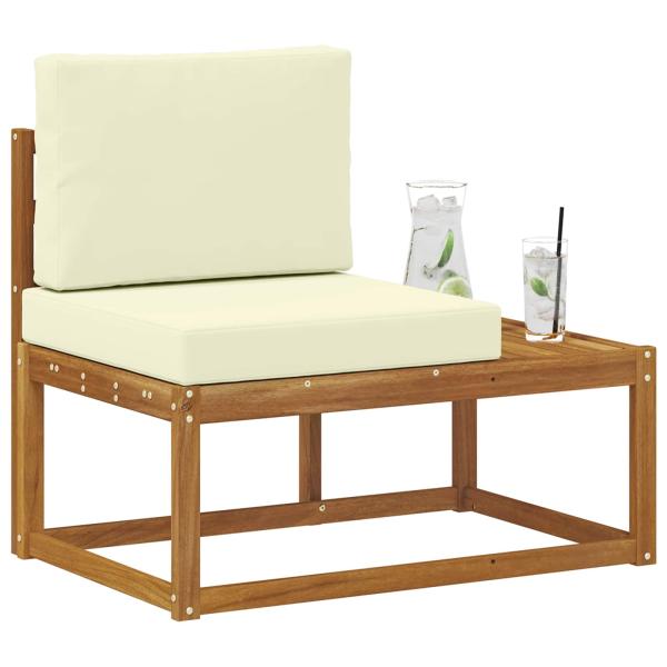 Outdoor End Sofa Natur 91 x 63 x 73 cm Massivholz Akazie