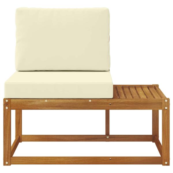 Outdoor End Sofa Natur 91 x 63 x 73 cm Massivholz Akazie
