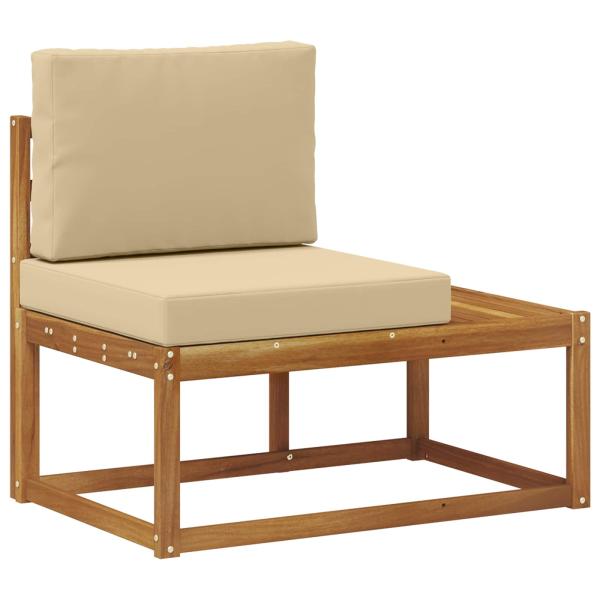 Outdoor End Sofa Natur 91 x 63 x 73 cm Massivholz Akazie