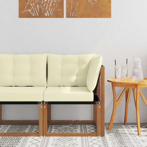 ARDEBO.de - Outdoor Ecksofa Massivholz Akazie und Textilene Stoff Natur