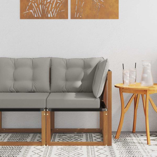 ARDEBO.de - Outdoor Ecksofa Massivholz Akazie und Textilene Stoff Natur