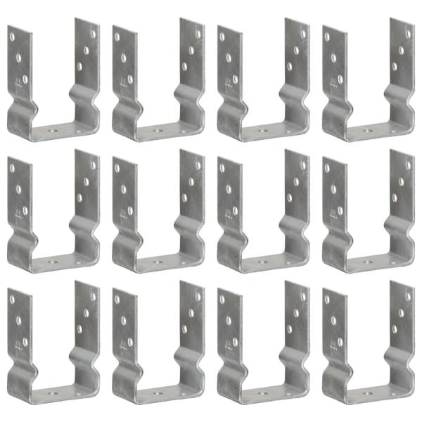 ARDEBO.de - Zaunanker 12 Stück Silber 10x6x15 cm Verzinkter Stahl