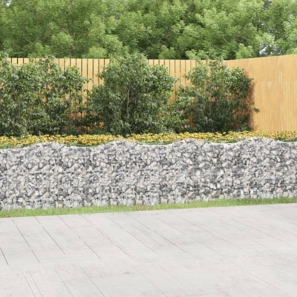 ARDEBO.de - Gabionen-Hochbeet mit Hochbogen 600x100x100 cm Verzinktes Eisen