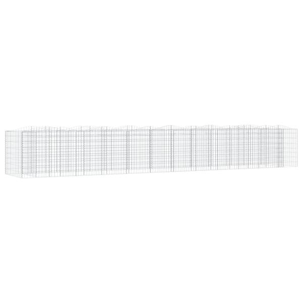 Gabionen-Hochbeet mit Hochbogen 600x100x100 cm Verzinktes Eisen