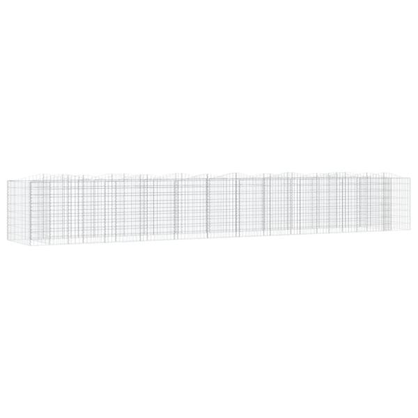 Gabionen-Hochbeet mit Hochbogen 600x100x100 cm Verzinktes Eisen