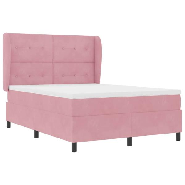 Boxspringbett mit Matratze mit Kopfteil Rosa 200 x 160 cm Samt