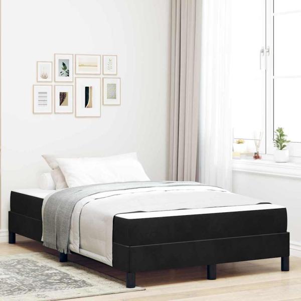 ARDEBO.de - Boxspringbett mit Matratze Schwarz 120 x 220 cm Stoff