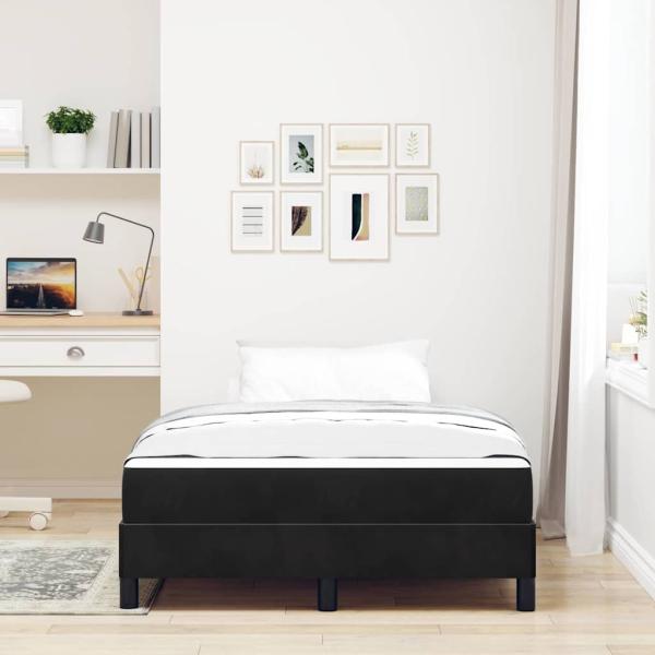 Boxspringbett mit Matratze Schwarz 120 x 220 cm Stoff