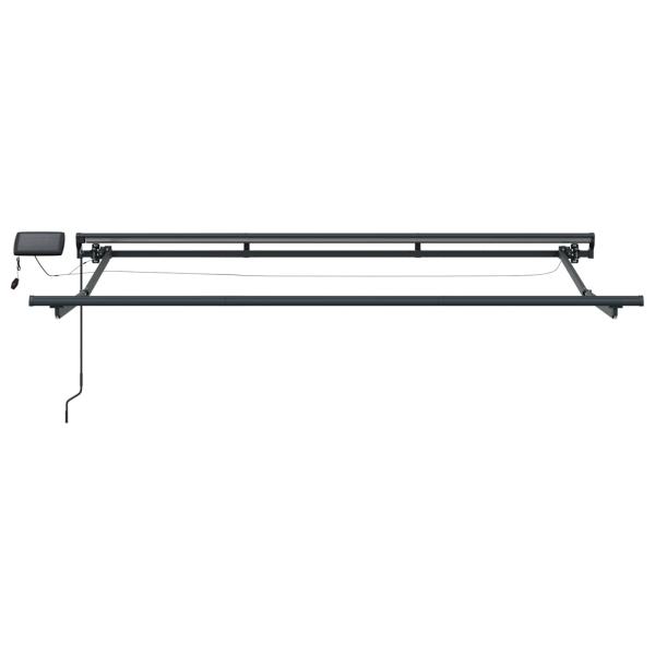 Manueller Markisenrahmen mit LEDs Anthrazit 3 x 2,5 m Aluminium