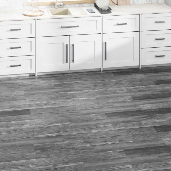 ARDEBO.de - Bodenplanken Glänzendes Grau 5,02 m² 36 stk. PVC