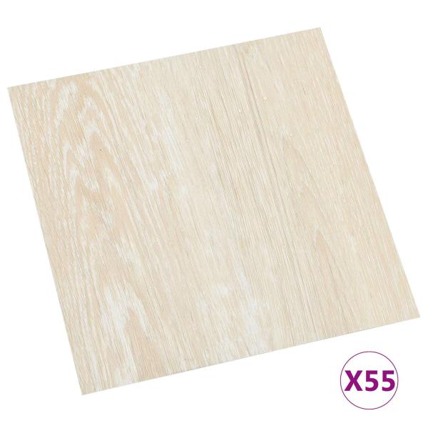Bodenplanken Weiß und Beige 5,11 m² 55 stk. PVC