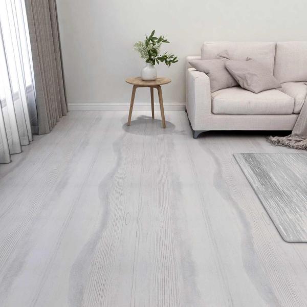 ARDEBO.de - Bodenplanken Weiß und Hellgrau 5,11 m² 55 stk. PVC