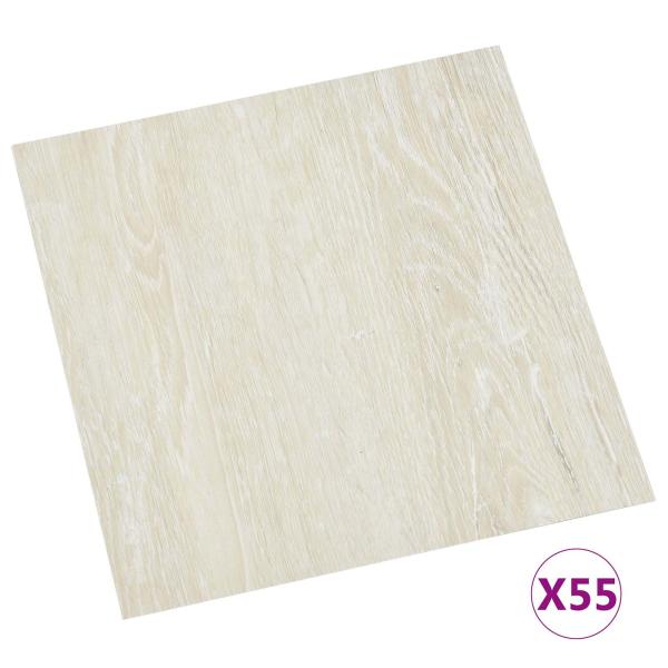 Bodenplanken Cremeweiß 5,11 m² 55 Stk. PVC