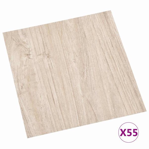 Bodenplanken Weiß und Holzfarbe 5,11 m² 55 stk. PVC