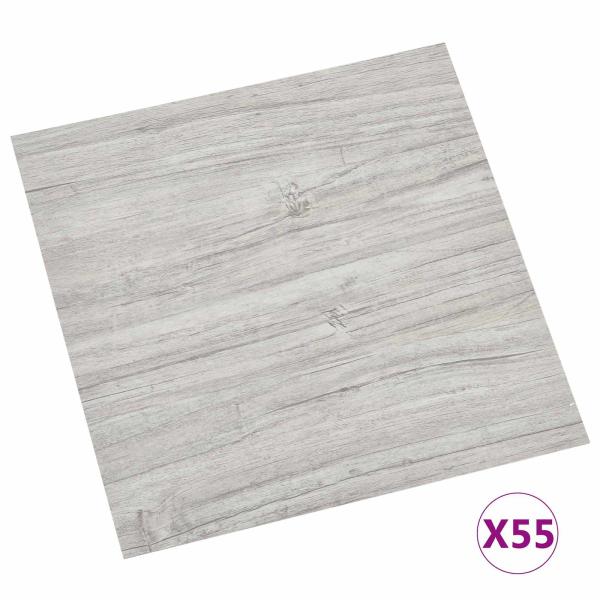Bodenplanken Grau und Holz 5,11 m² 55 stk. PVC