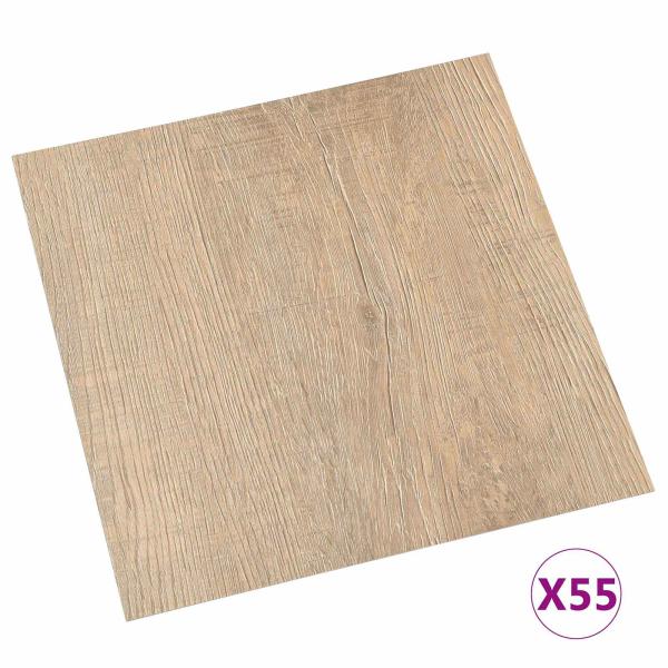Bodenplanken Hellgrau, Dunkelbraun 5,11 m² 55 Stk. PVC